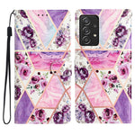 Til Samsung Galaxy A53 5G PU-læderpung Telefoncover Magnetisk Lukning Mønsterprint Stander Stødsikkert Cover med Rem