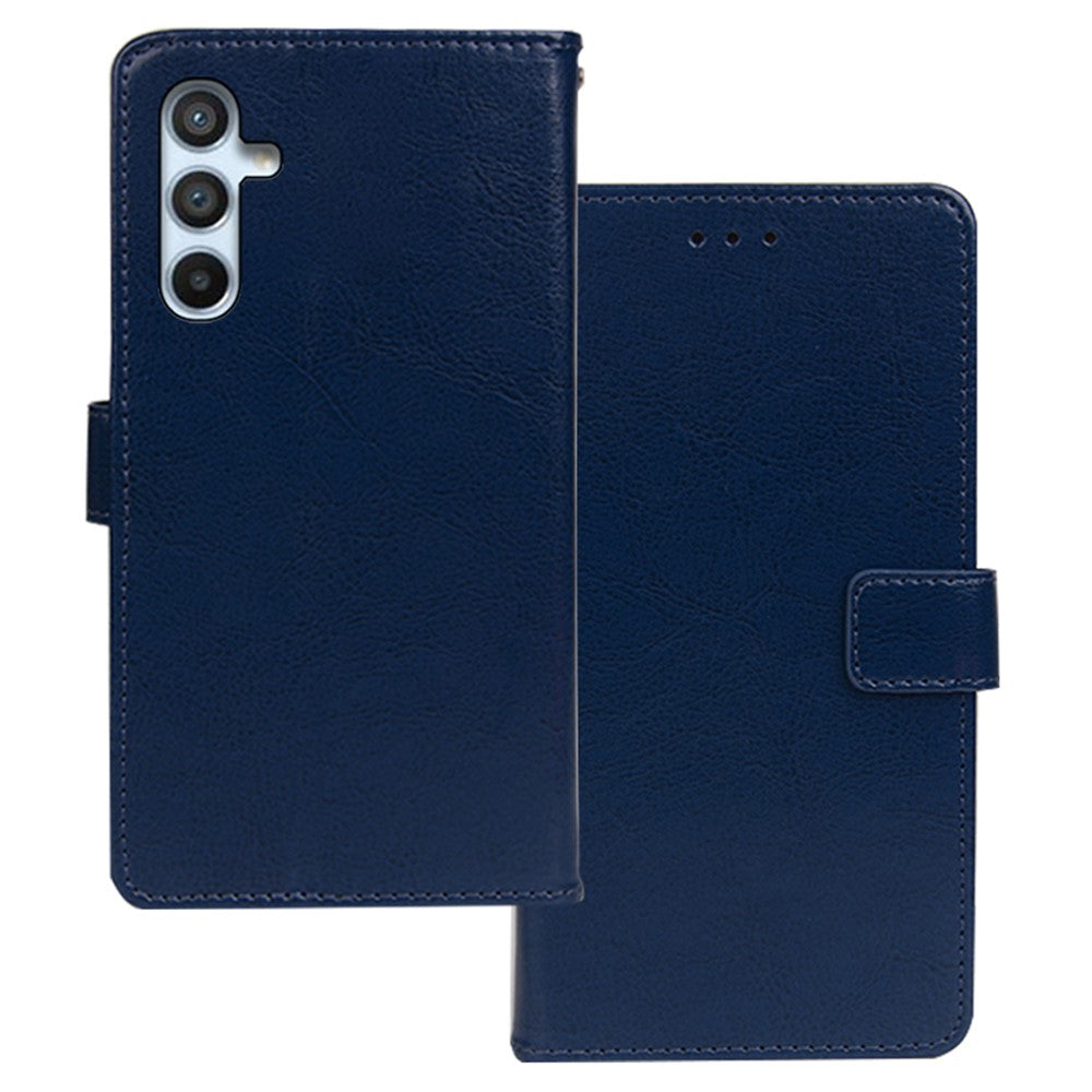 IDEWEI magnetisk cover til Samsung Galaxy A54 5G med Crazy Horse-tekstur, støttefunktion, pung, PU-læder og anti-fald, flip-folio-mobilcover