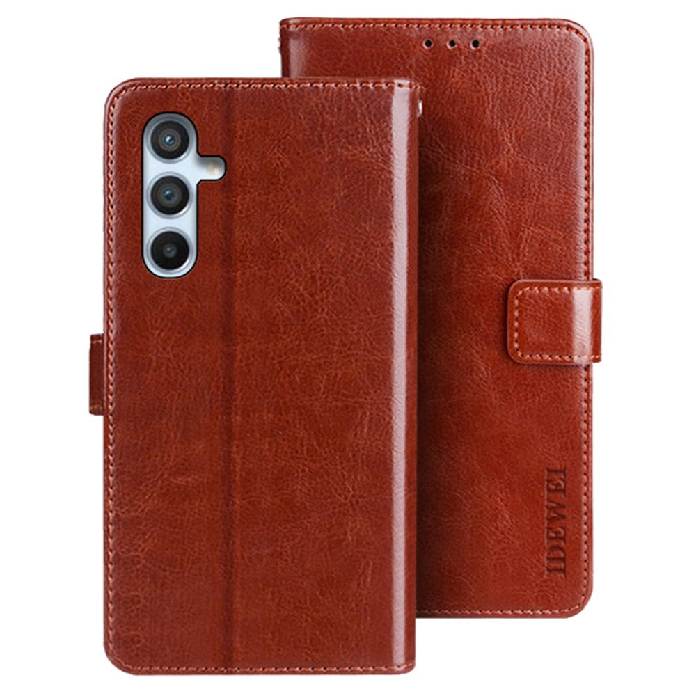 IDEWEI-stødsikkert flip-pungcover med stativ til Samsung Galaxy A54 5G, PU-lædercover med Crazy Horse-struktur