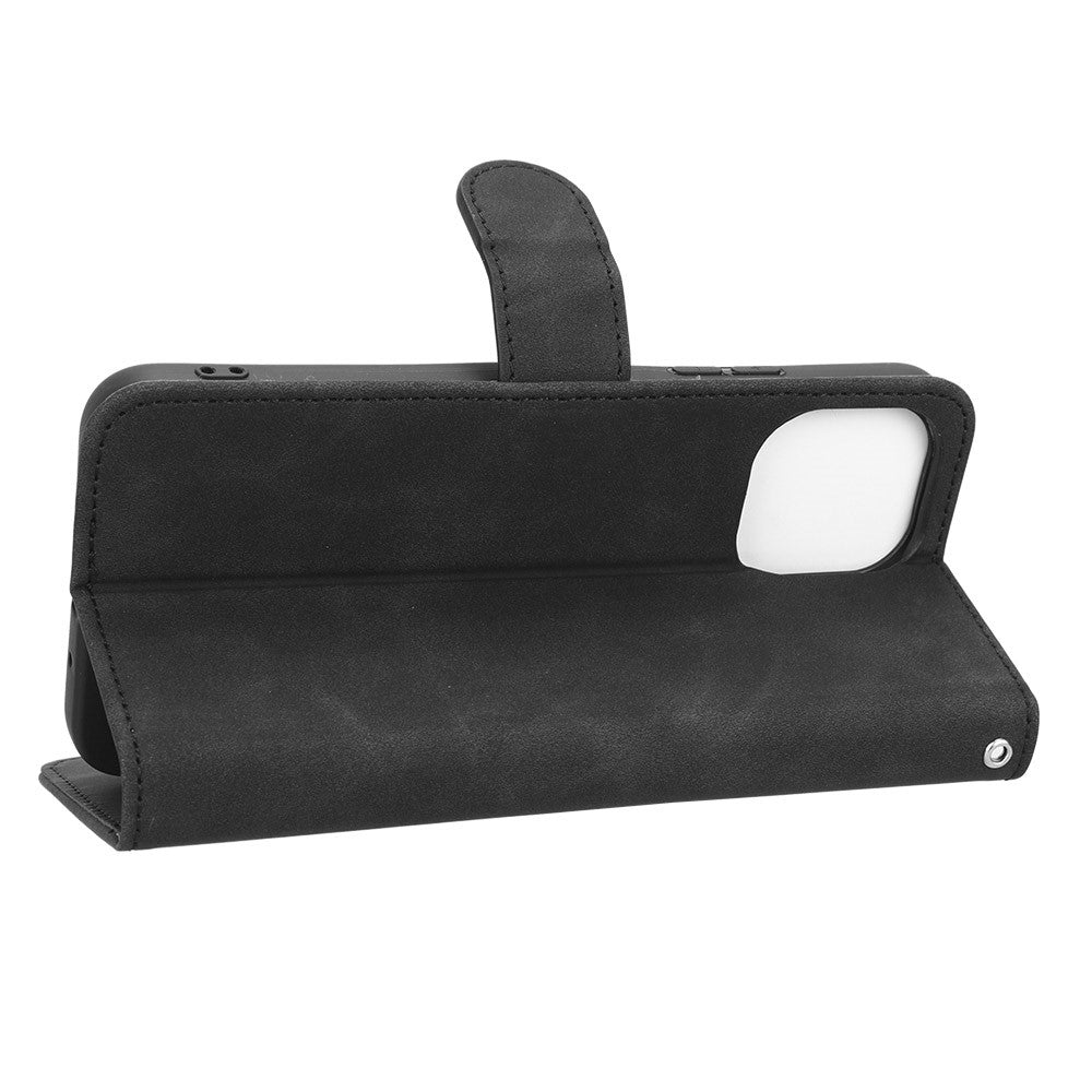 For Huawei nova Y61 4G Skin-touch Feeling PU Leather Protective Cell Phone Cover Scratch-resistant Phone Case Wallet Stand