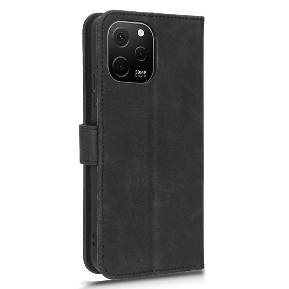 For Huawei nova Y61 4G Skin-touch Feeling PU Leather Protective Cell Phone Cover Scratch-resistant Phone Case Wallet Stand