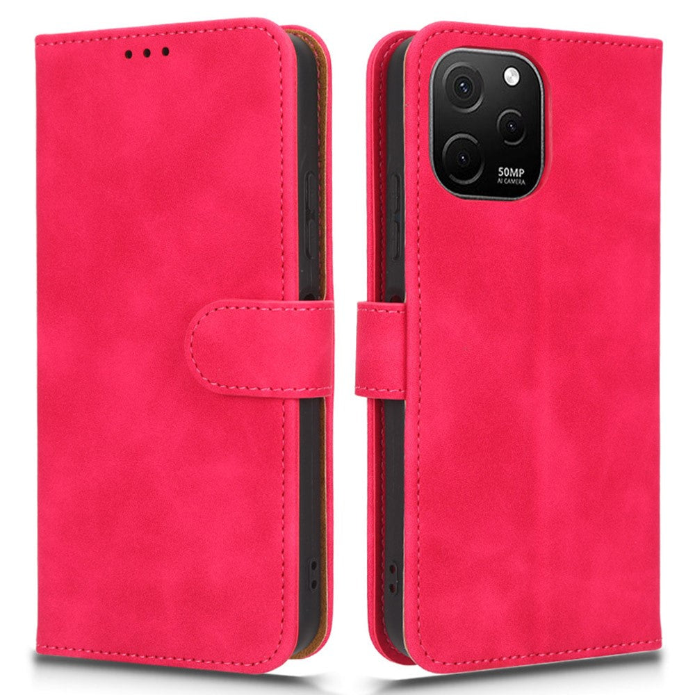 For Huawei nova Y61 4G Skin-touch Feeling PU Leather Protective Cell Phone Cover Scratch-resistant Phone Case Wallet Stand