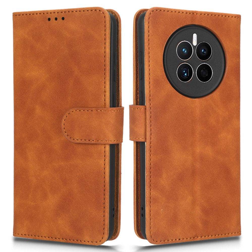 For Huawei Mate 50 4G Skin-Touch Feeling Protective Cell Phone Cover Anti-Fall Flip Leather Wallet Case Stand
