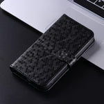 For Huawei nova Y61 4G Dot Pattern Imprinted Phone Cover PU Leather Shockproof Wallet Stand Cover with Strap