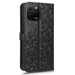 For Huawei nova Y61 4G Dot Pattern Imprinted Phone Cover PU Leather Shockproof Wallet Stand Cover with Strap