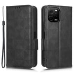 Huawei Nova Y61 4G PU-läderfodral med tryckt triangelmönster, magnetiskt spänne, plånboksfodral med handrem