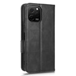 For Huawei nova Y61 4G PU Leather Stand Case Imprinted Triangle Pattern Magnetic Clasp Phone Wallet Cover with Hand Strap
