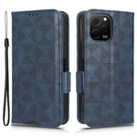 Huawei Nova Y61 4G PU-läderfodral med tryckt triangelmönster, magnetiskt spänne, plånboksfodral med handrem