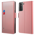 Samsung Galaxy S22 5G Reptåligt PU-läder Flipfodral med korthållare, stativ, dubbelt magnetiskt spänne, mobilfodral med sminkspegel