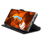 Samsung Galaxy S23+ Stötsäkert PU-läderfodral Sminkspegeldesign Korthållare Stativ Magnetisk Stängning Flip Mobilskal
