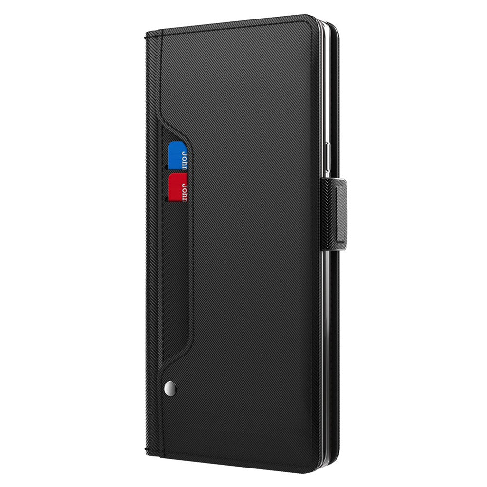 Stødsikkert PU-læderetui til Xiaomi 13 Pro 5G, smartphonecover med kortholder, stativ, dobbelt magnetisk spænde, ridsefast mobilcover med makeup-spejl