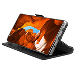 Stødsikkert PU-læderetui til Xiaomi 13 Pro 5G, smartphonecover med kortholder, stativ, dobbelt magnetisk spænde, ridsefast mobilcover med makeup-spejl
