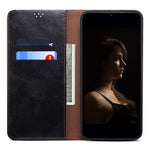 Samsung Galaxy A04e 4G / F04 4G / M04 4G Vaxaktigt Crazy Horse-textur PU-lädermobilskal med automatisk stängning, magnetiskt fodral med stativ, plånbok