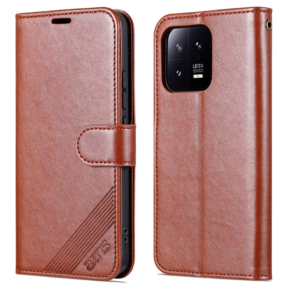 AZNS for Xiaomi 13 Pro 5G Shockproof Phone Flip Wallet Case Anti-scratch PU Leather Phone Cover with Viewing Stand