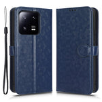 Xiaomi 13 Pro 5G Punktmönster Präglat Reptåligt Mobilmobilfodral PU-läder Skyddande Flip mobilplånbok Fodral Stativ med Rem