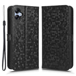 Til Samsung Galaxy A04e 4G / F04 4G / M04 4G Prikket Mønster Præget Telefoncover Anti-stød Beskyttende PU Læder Telefonpung Etui Stand med Rem