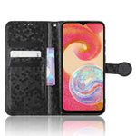Til Samsung Galaxy A04e 4G / F04 4G / M04 4G Prikket Mønster Præget Telefoncover Anti-stød Beskyttende PU Læder Telefonpung Etui Stand med Rem