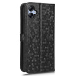 Til Samsung Galaxy A04e 4G / F04 4G / M04 4G Prikket Mønster Præget Telefoncover Anti-stød Beskyttende PU Læder Telefonpung Etui Stand med Rem