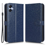 Til Samsung Galaxy A04e 4G / F04 4G / M04 4G Prikket Mønster Præget Telefoncover Anti-stød Beskyttende PU Læder Telefonpung Etui Stand med Rem