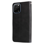For Huawei nova Y61 4G Calf Texture Phone Case PU Leather Zipper Pocket Anti-scratch Cell Phone Cover with Stand Wallet