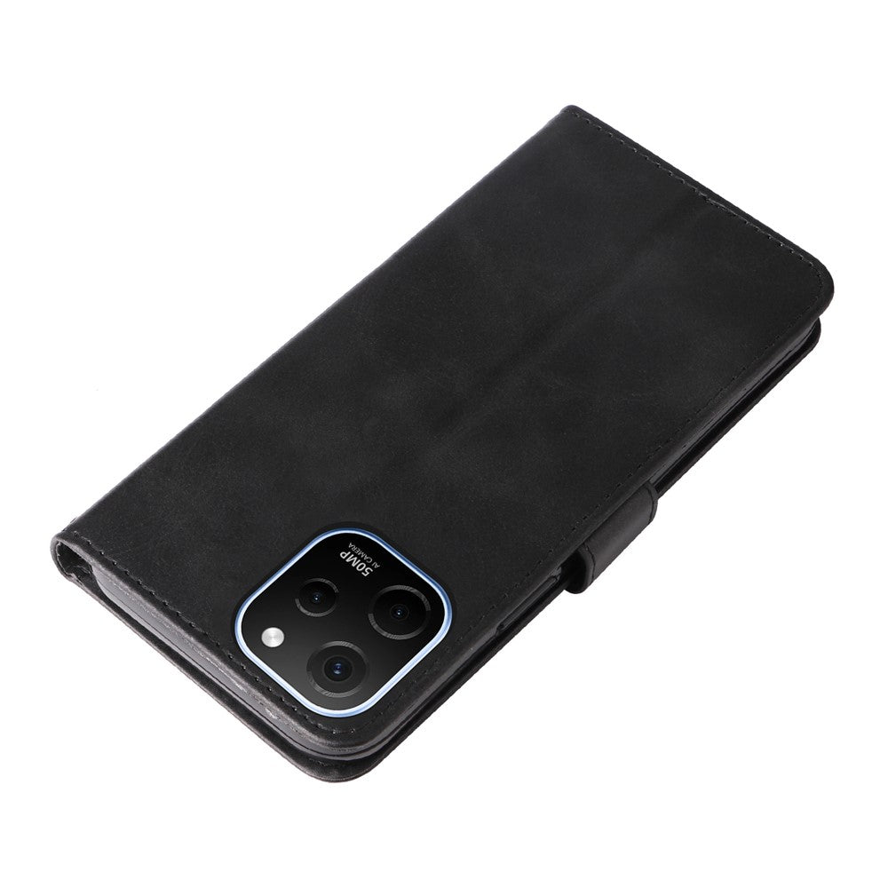 For Huawei nova Y61 4G Calf Texture Phone Case PU Leather Zipper Pocket Anti-scratch Cell Phone Cover with Stand Wallet