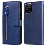 For Huawei nova Y61 4G Calf Texture Phone Case PU Leather Zipper Pocket Anti-scratch Cell Phone Cover with Stand Wallet