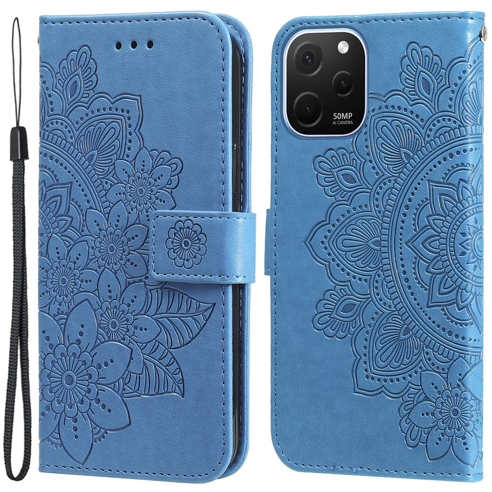 For Huawei nova Y61 4G Case Floral Pattern PU Leather Wallet Stand Phone Cover