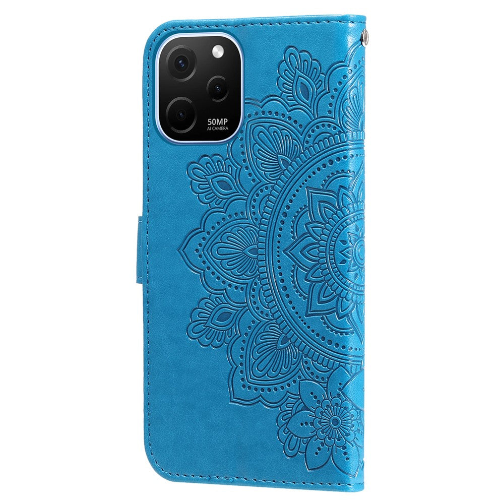 For Huawei nova Y61 4G Case Floral Pattern PU Leather Wallet Stand Phone Cover