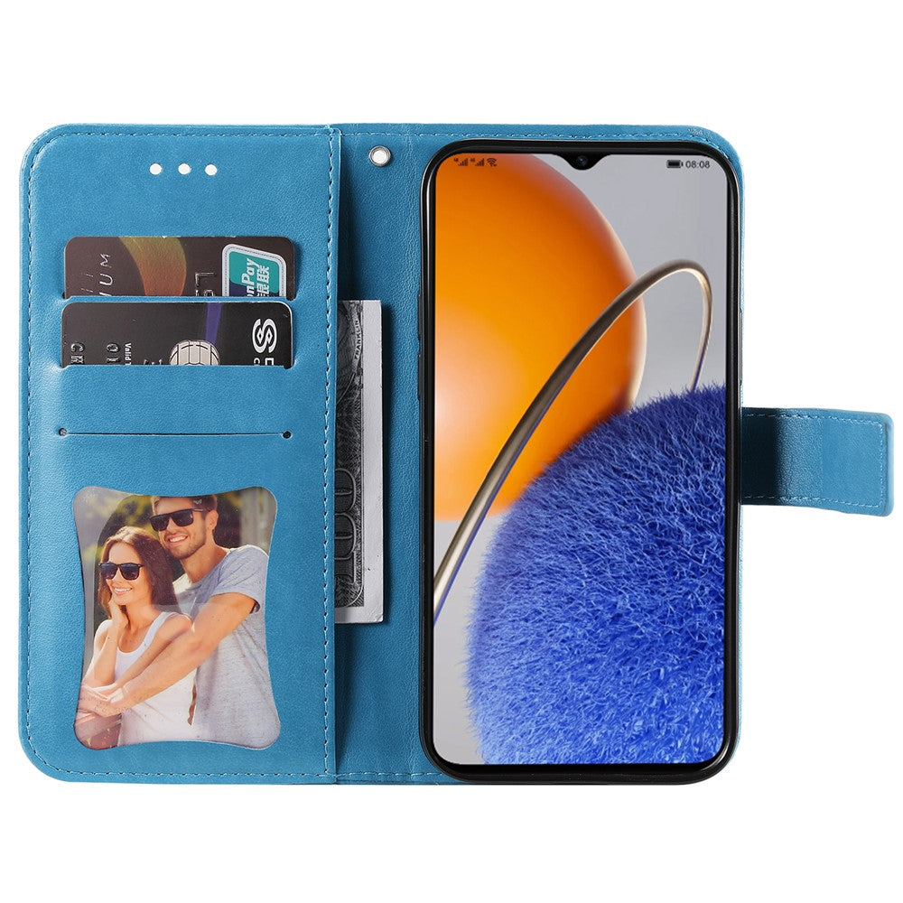For Huawei nova Y61 4G Case Floral Pattern PU Leather Wallet Stand Phone Cover