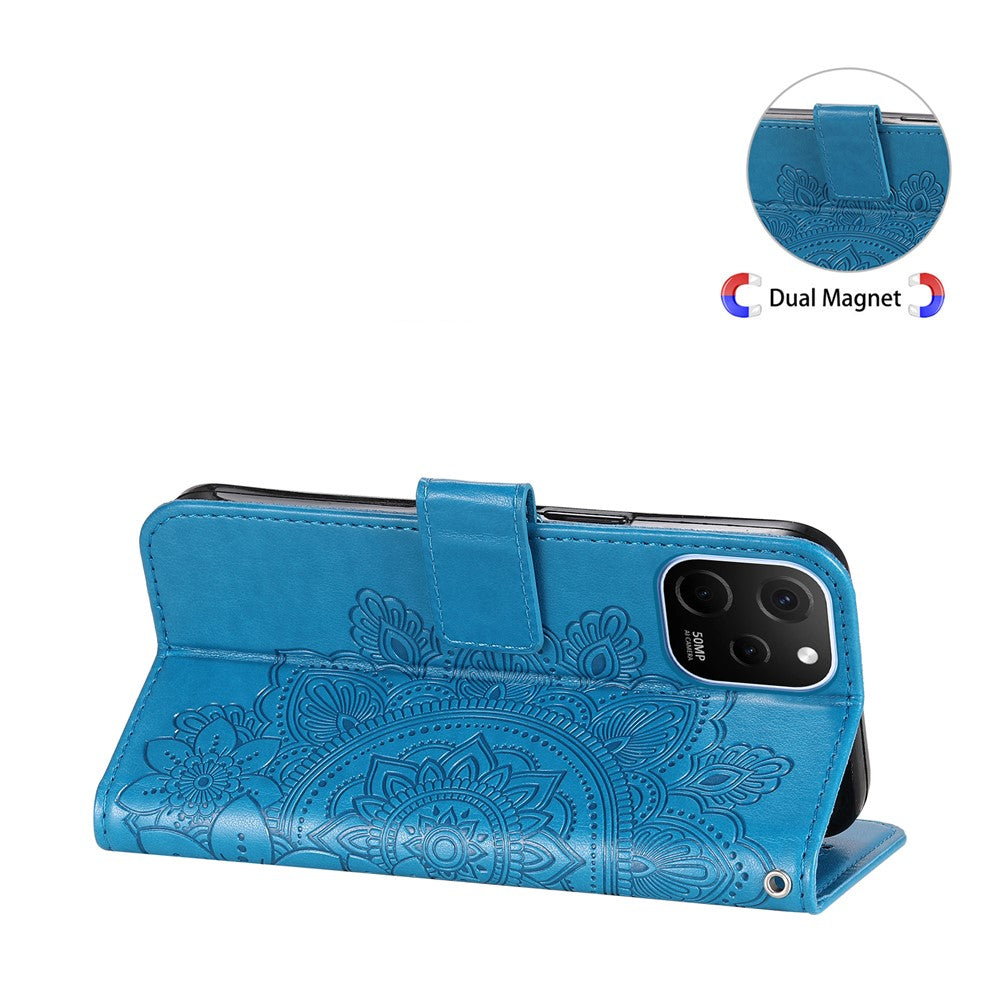 For Huawei nova Y61 4G Case Floral Pattern PU Leather Wallet Stand Phone Cover