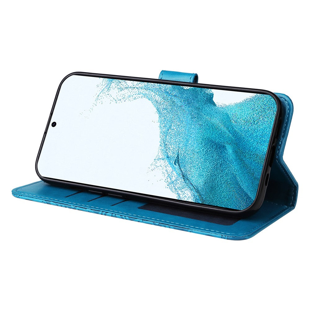 Smartphone Case For Samsung Galaxy A34 5G PU Leather Sunflower Imprinted Magnetic Closure Stand Wallet Phone Cover with Hand Strap