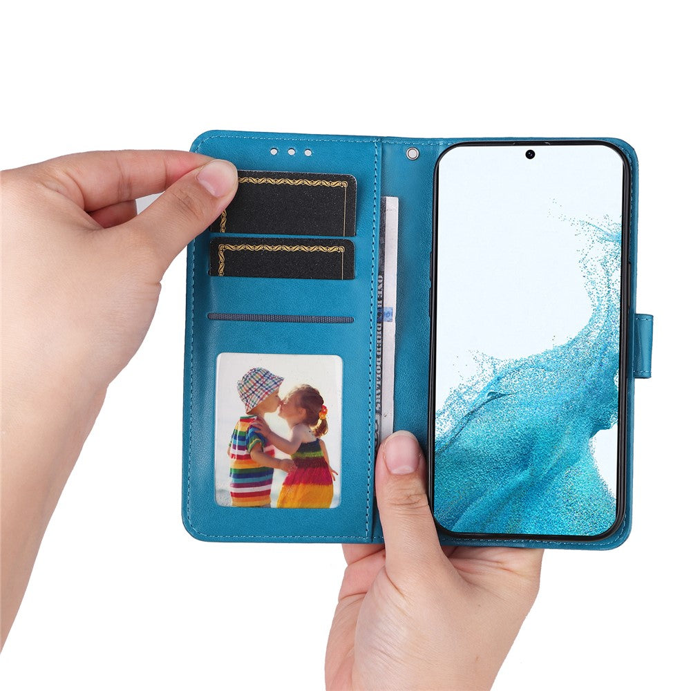 Smartphone Case For Samsung Galaxy A34 5G PU Leather Sunflower Imprinted Magnetic Closure Stand Wallet Phone Cover with Hand Strap