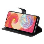 Samsung Galaxy A04e 4G / F04 4G / M04 4G mobilcover i PU-læder med kalveskindstekstur, lynlåslomme, stativ og tegnebog, fuld beskyttelse