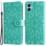 Samsung Galaxy A04e 4G / F04 4G / M04 4G Anti-blekning PU-läder med solrostryck, stativ, magnetisk stängning och handrem