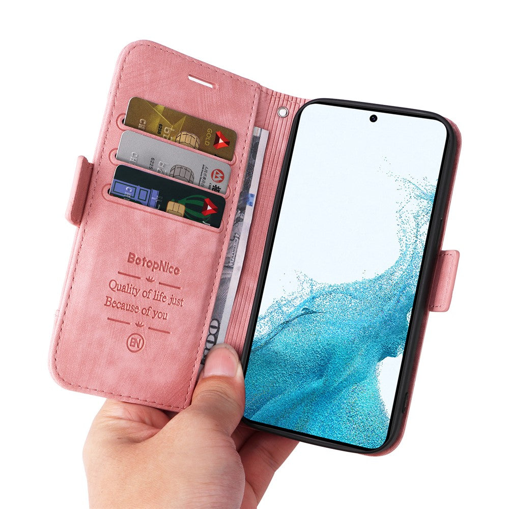 BETOPNICE 001 Til Samsung Galaxy A34 5G Præget linjesyning Fuld beskyttelse PU-læderetui Pung Stander Mobiltelefoncover