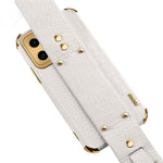 For Xiaomi 13 Pro 5G Electroplating Crocodile Texture Anti-collision PU Leather Coated PC+TPU Case Hand Strap Kickstand Design Protective Cover