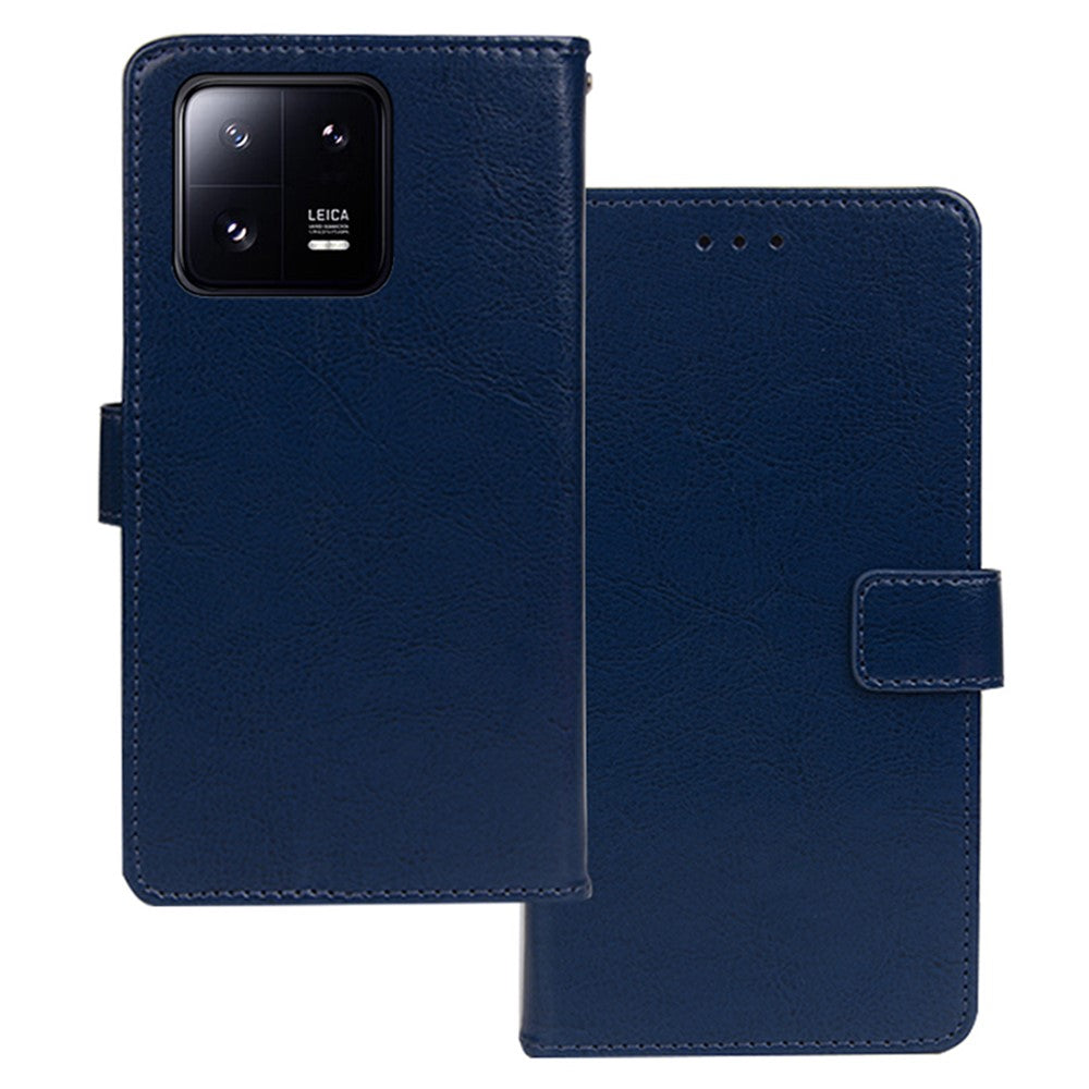 IDEWEI For Xiaomi 13 Pro 5G Crazy Horse Texture PU Leather Stand Case Magnetic Clasp Shockproof Phone Wallet Cover