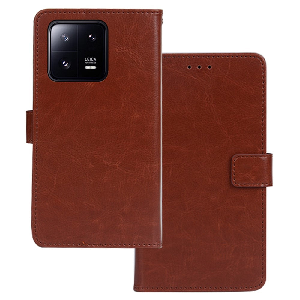 IDEWEI For Xiaomi 13 Pro 5G Crazy Horse Texture PU Leather Stand Case Magnetic Clasp Shockproof Phone Wallet Cover