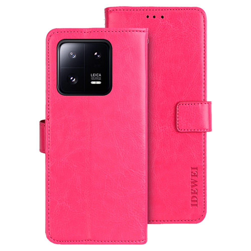 IDEWEI For Xiaomi 13 Pro 5G Crazy Horse Texture PU Leather Shockproof Case Stand Wallet Folio Flip Phone Cover