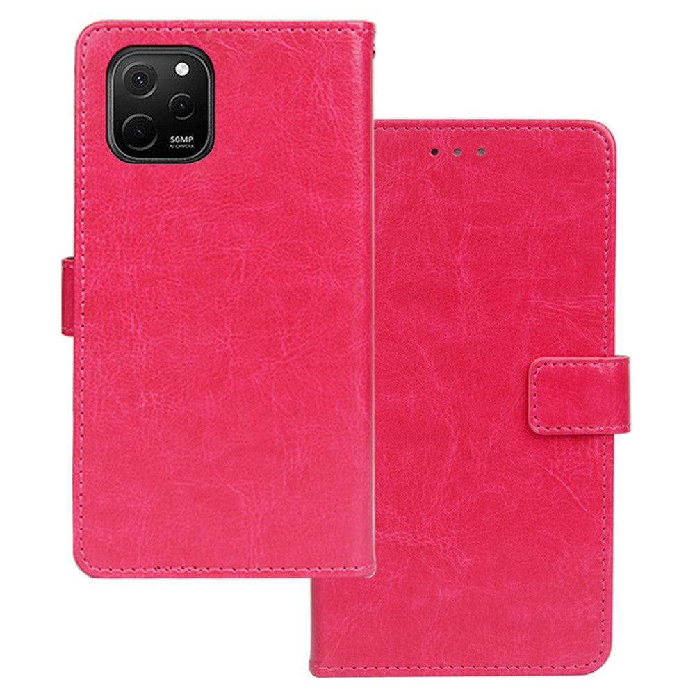 IDEWEI For Huawei Enjoy 50z 4G Anti-scratch Wallet Stand Phone Case Crazy Horse Texture PU Leather + TPU Cover
