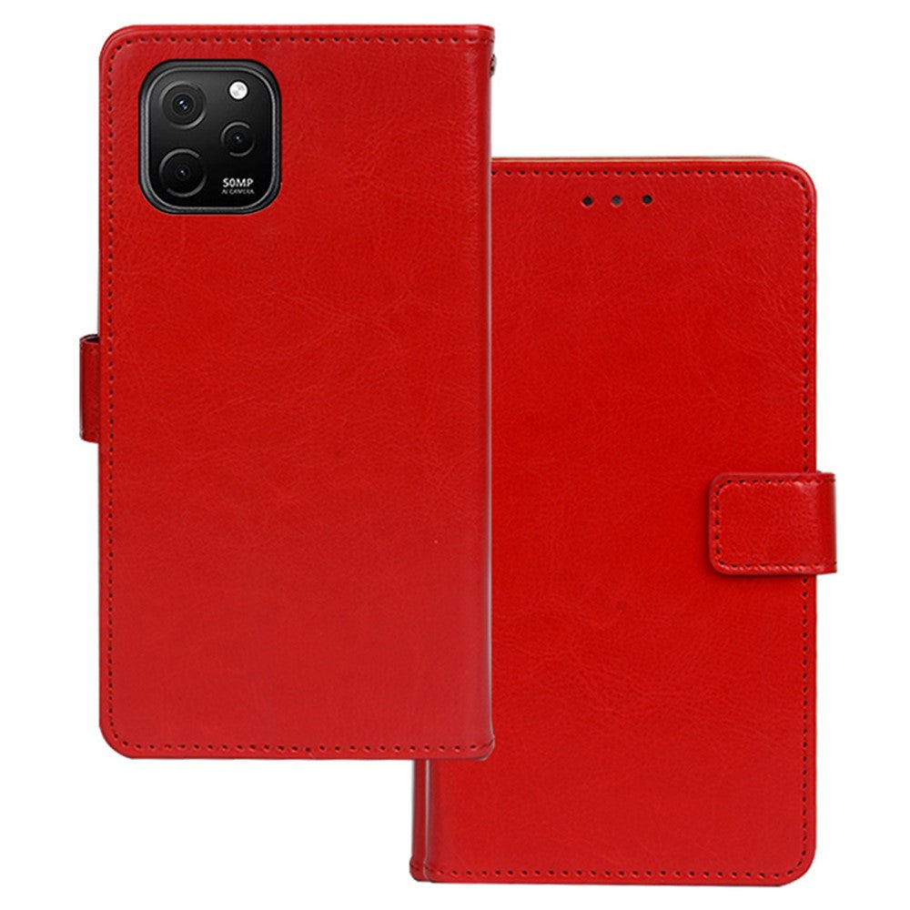 IDEWEI For Huawei Enjoy 50z 4G Anti-scratch Wallet Stand Phone Case Crazy Horse Texture PU Leather + TPU Cover