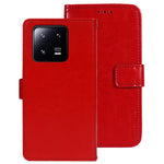 IDEWEI För Xiaomi 13 5G Crazy Horse Texture PU-läder Plånboksfodral Vikbart Stativ Folio Flip-fodral