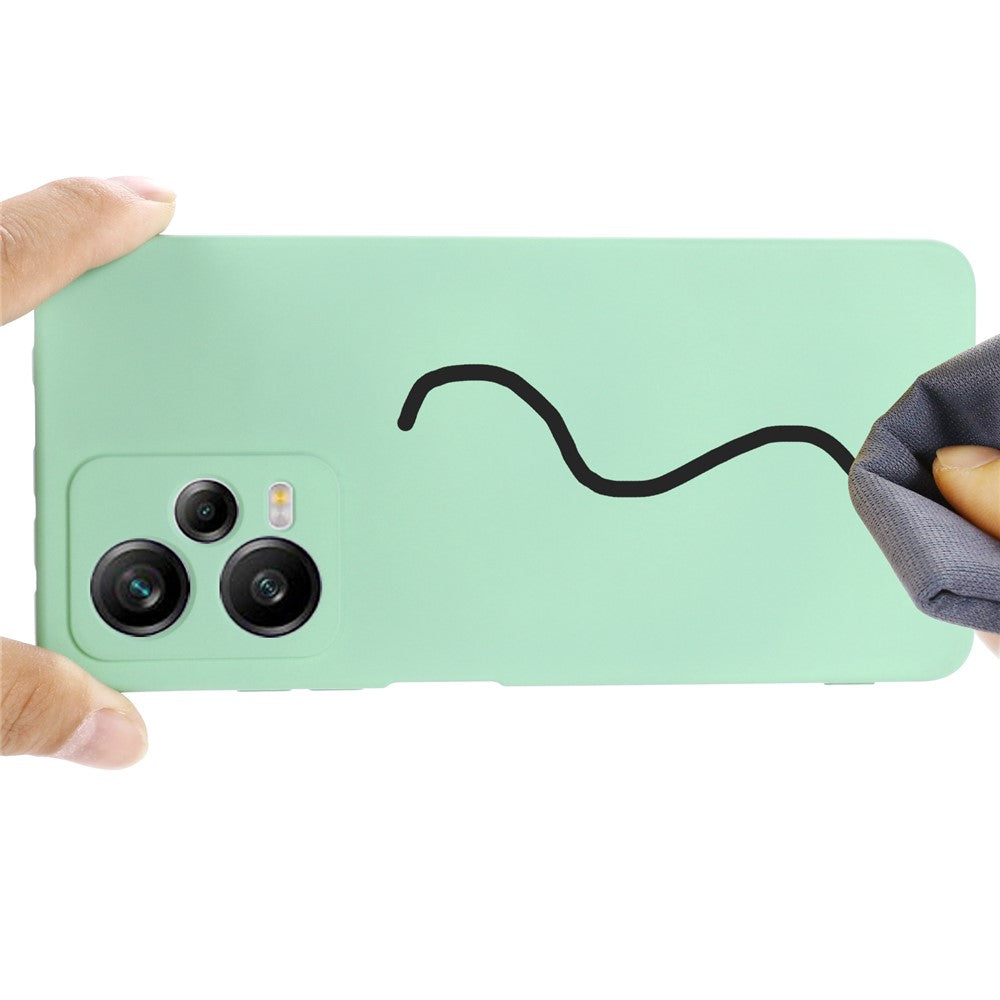 For Xiaomi Redmi Note 12 Pro+ 5G Liquid Silicone Phone Case Soft Liner Anti-scratch Back Cover with Strap