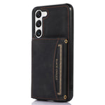 For Samsung Galaxy S23+ PU Leather Coated TPU Case Tri-fold Wallet Kickstand Protective Phone Cover