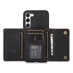 For Samsung Galaxy S23+ PU Leather Coated TPU Case Tri-fold Wallet Kickstand Protective Phone Cover