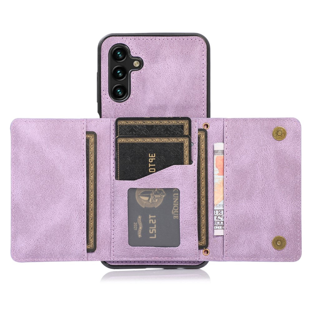 Samsung Galaxy A13 5G Trippelvikbart Plånboksfodral i PU-läder med TPU-beläggning och Stötsäkert Fodral med Stöd