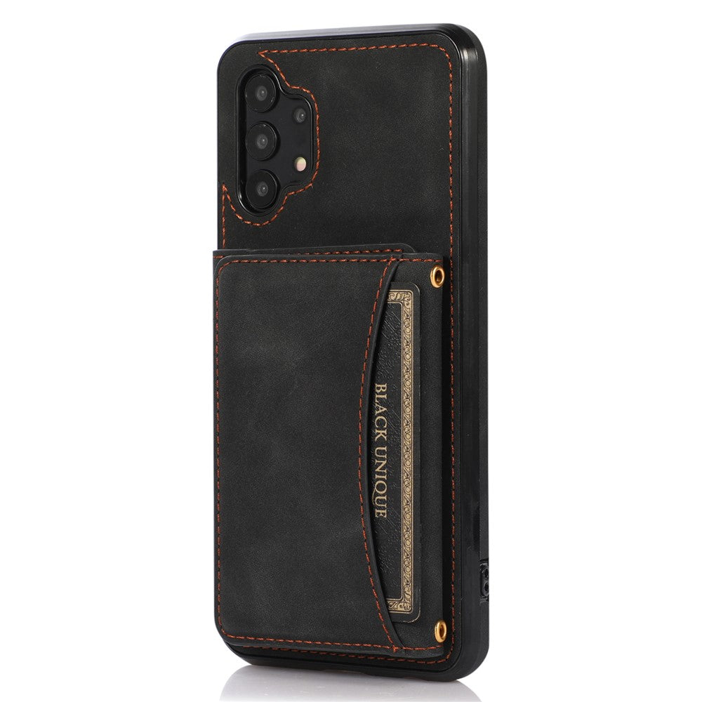 For Samsung Galaxy A32 4G (EU Version) Tri-fold Wallet PU Leather Coated TPU Case Drop-proof Kickstand Phone Cover
