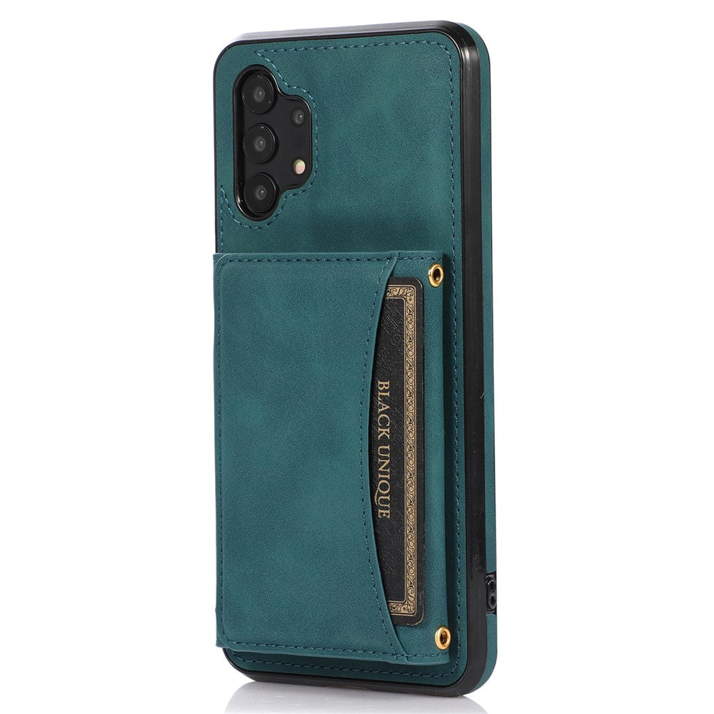 For Samsung Galaxy A32 4G (EU Version) Tri-fold Wallet PU Leather Coated TPU Case Drop-proof Kickstand Phone Cover