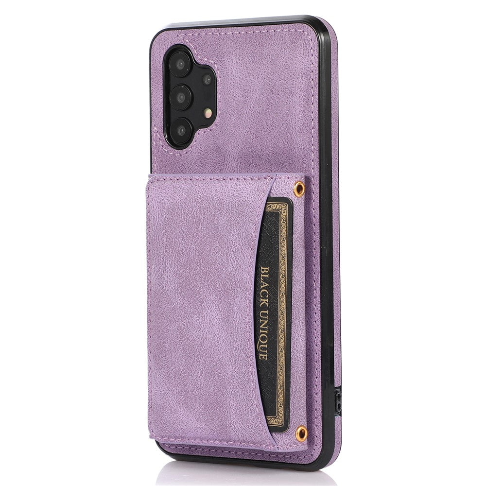 For Samsung Galaxy A32 4G (EU Version) Tri-fold Wallet PU Leather Coated TPU Case Drop-proof Kickstand Phone Cover