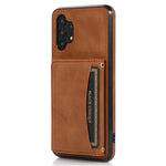 For Samsung Galaxy A32 4G (EU Version) Tri-fold Wallet PU Leather Coated TPU Case Drop-proof Kickstand Phone Cover